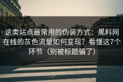 这类站点最常用的伪装方式：黑料网在线的灰色流量如何变现？看懂这7个环节（别被标题骗了）