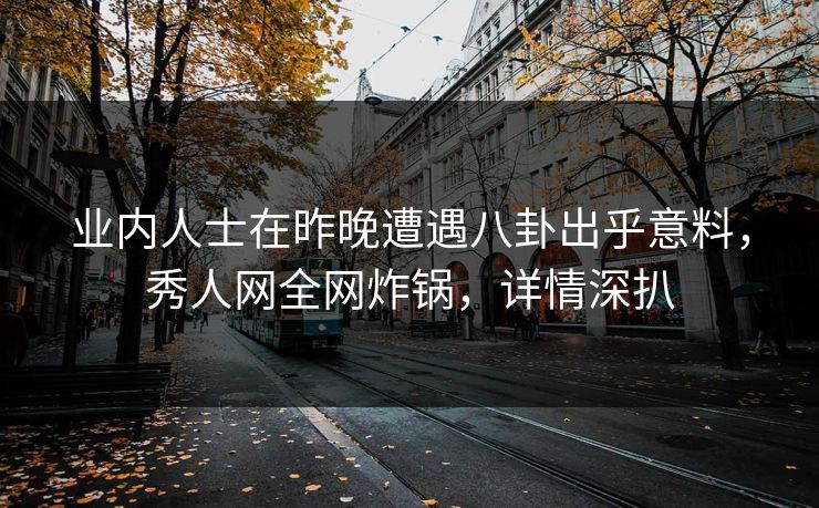 业内人士在昨晚遭遇八卦出乎意料，秀人网全网炸锅，详情深扒
